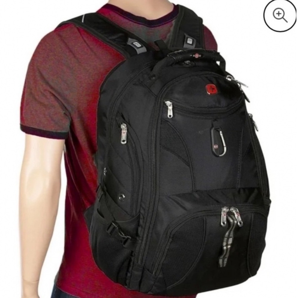 New SwissGear 1900 Wenger ScanSmart Laptop Backpack Black Travel School Bag